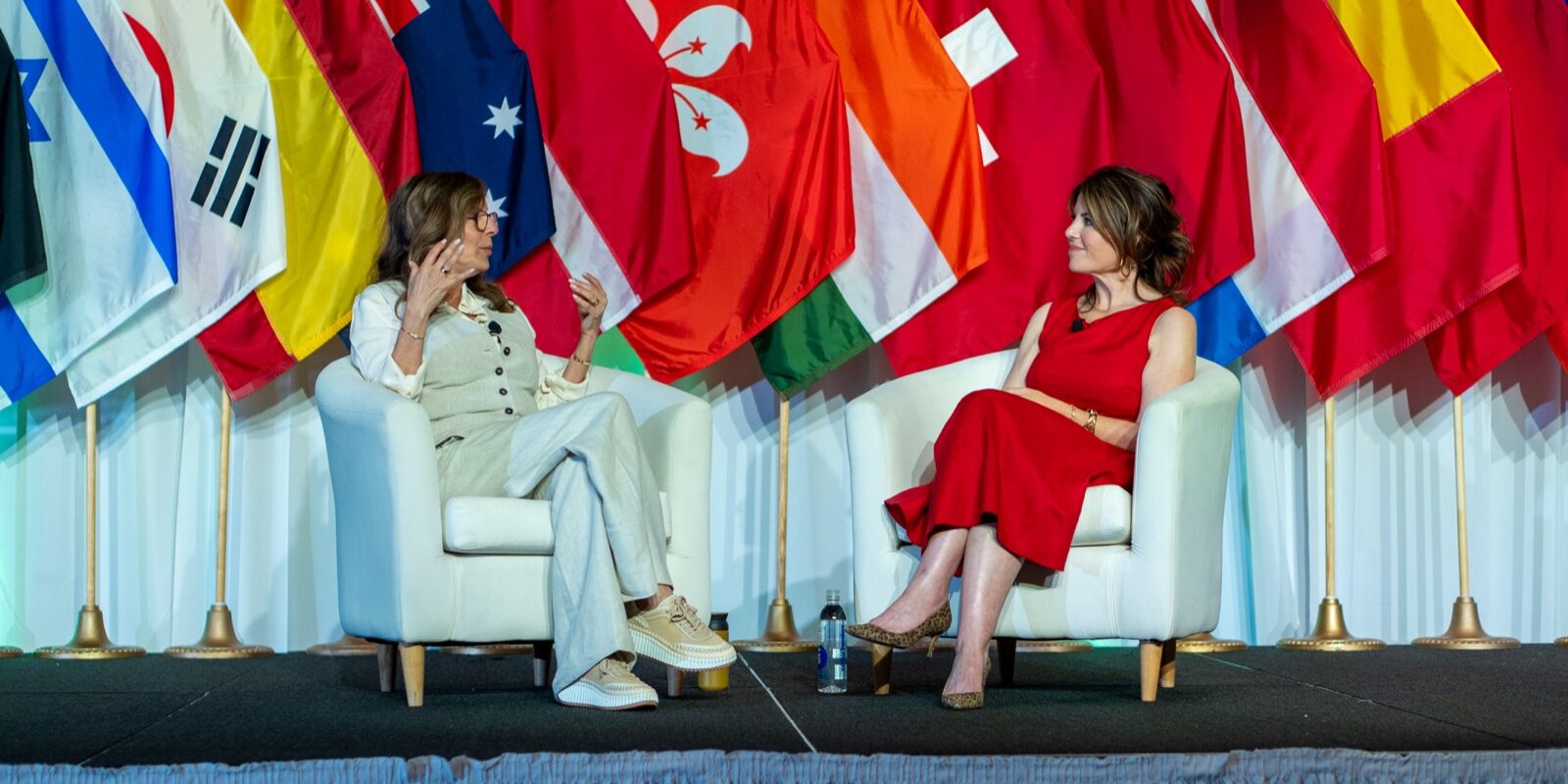 Monica Lewinsky and Victoria Jackson on stage